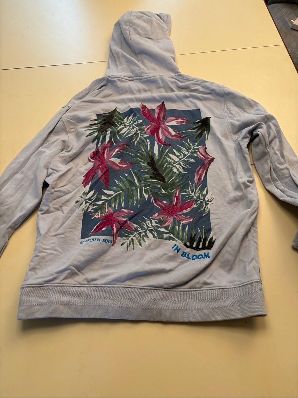 Scotch & Soda Light Lavender Hoodie with Floral Back Print